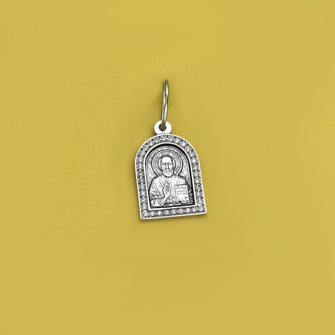 Срібна ладанка Миколай Чудотворець