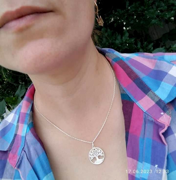 Срібне кольє Дерево-тризуб життя з родієвим покриттям 💙💛