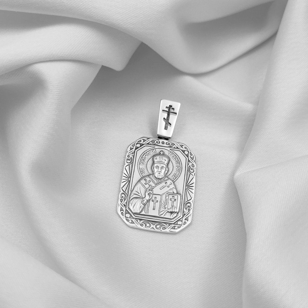 Срібна ладанка Миколай Чудотворець