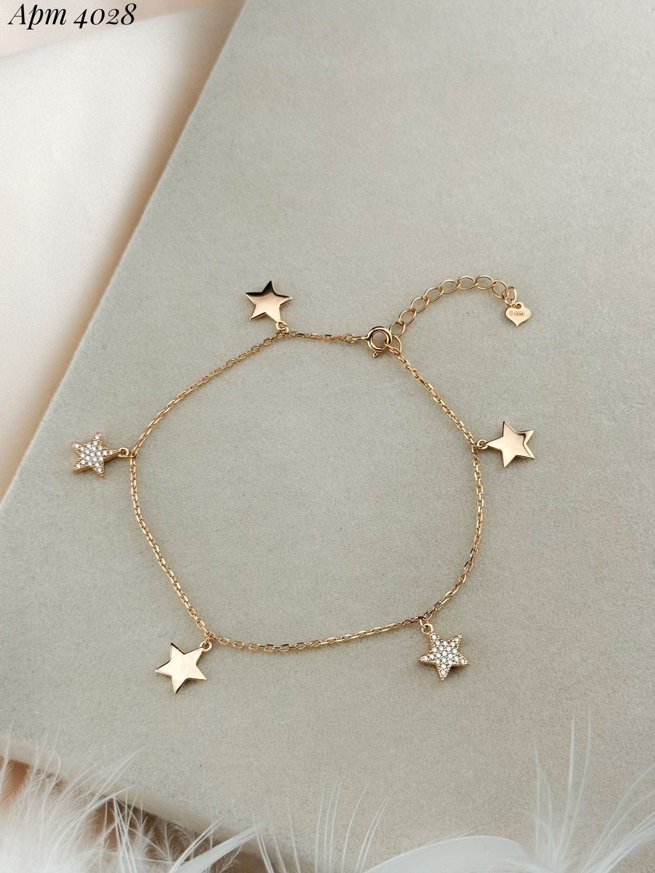 Срібний браслет Зірки в позолоті ✨