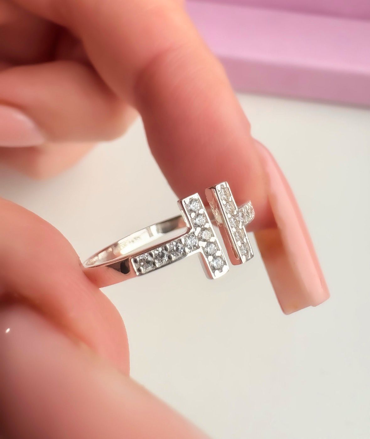 Срібна каблучка з родієвим покриттям Tiffany & Co