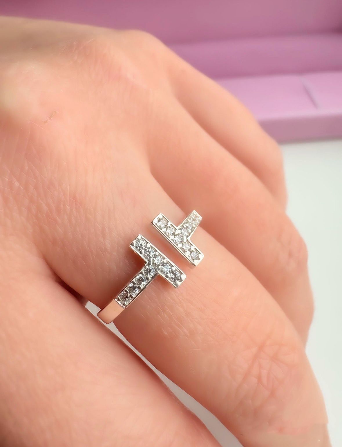 Срібна каблучка з родієвим покриттям Tiffany & Co