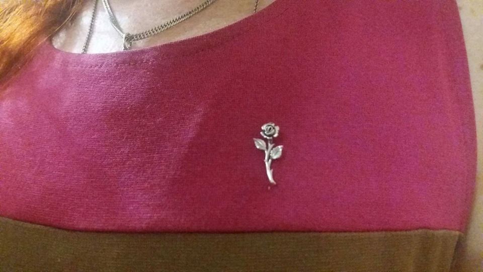 Срібна шпилька Троянда  🌹
