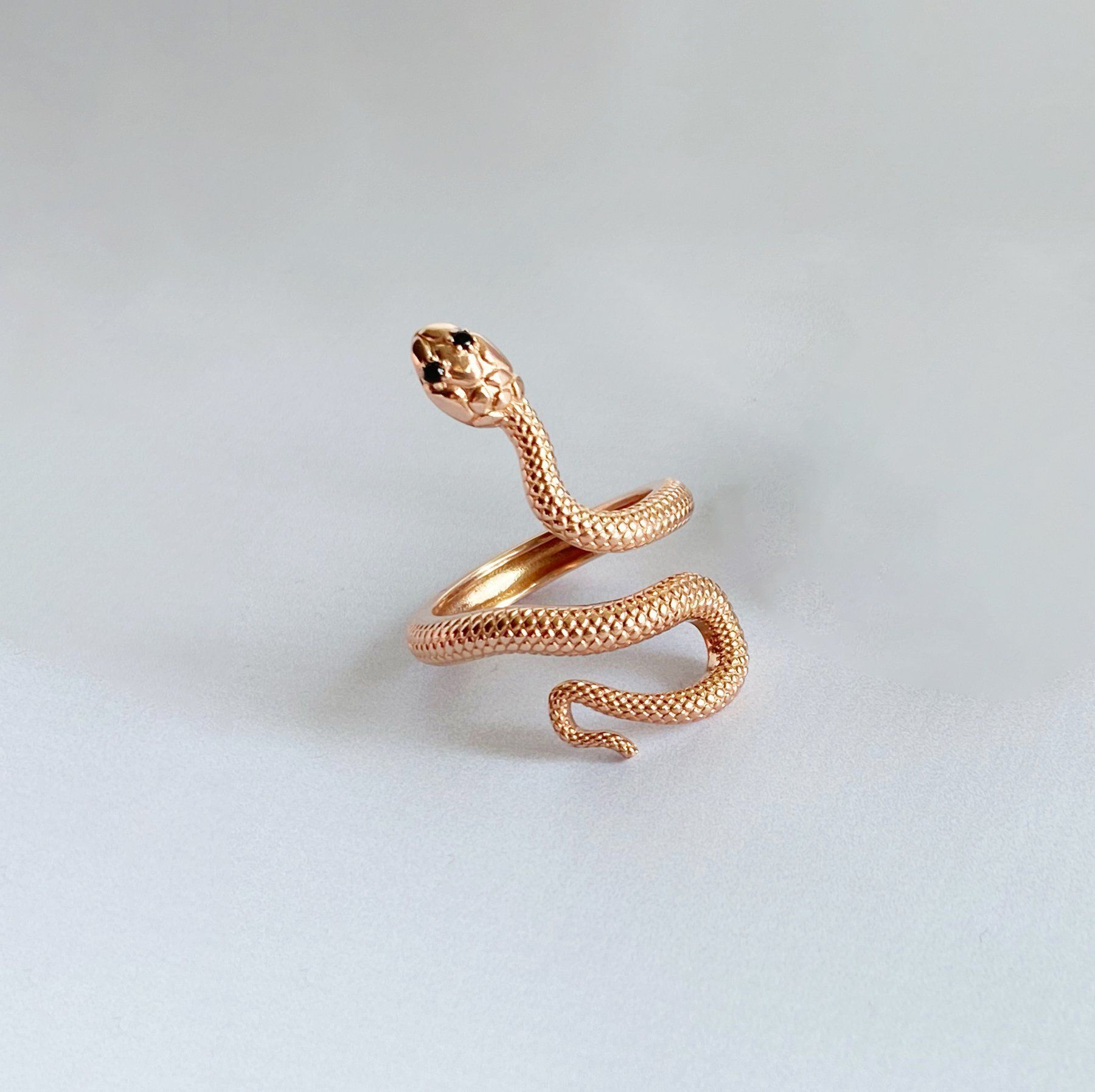 Срібна каблучка Змійка в позолоті 🐍