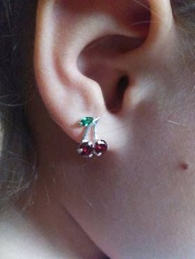 Срібні сережки Вишеньки  🍒