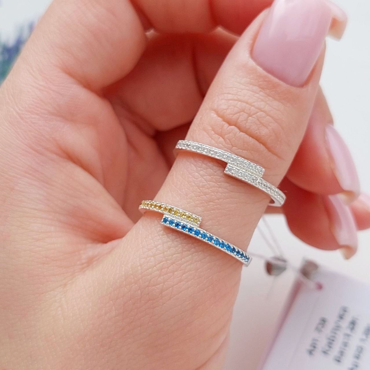 Срібна патріотична каблучка 💙💛