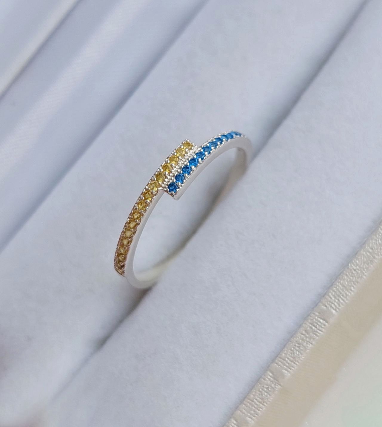 Срібна патріотична каблучка 💙💛