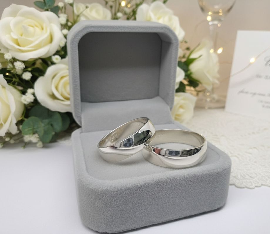 Срібні обручки 6 мм з родієвим покриттям 🤵&zwj;♂️❤️👰&zwj;♀️