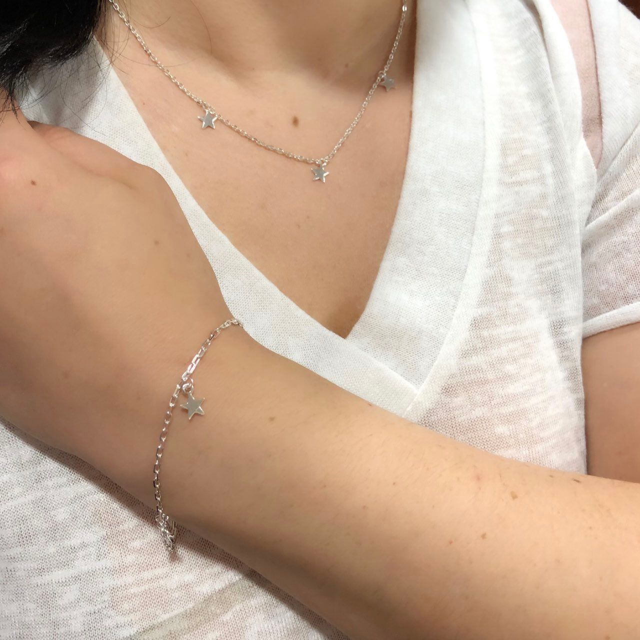 Срібний жіночий браслет Зірки  ✨