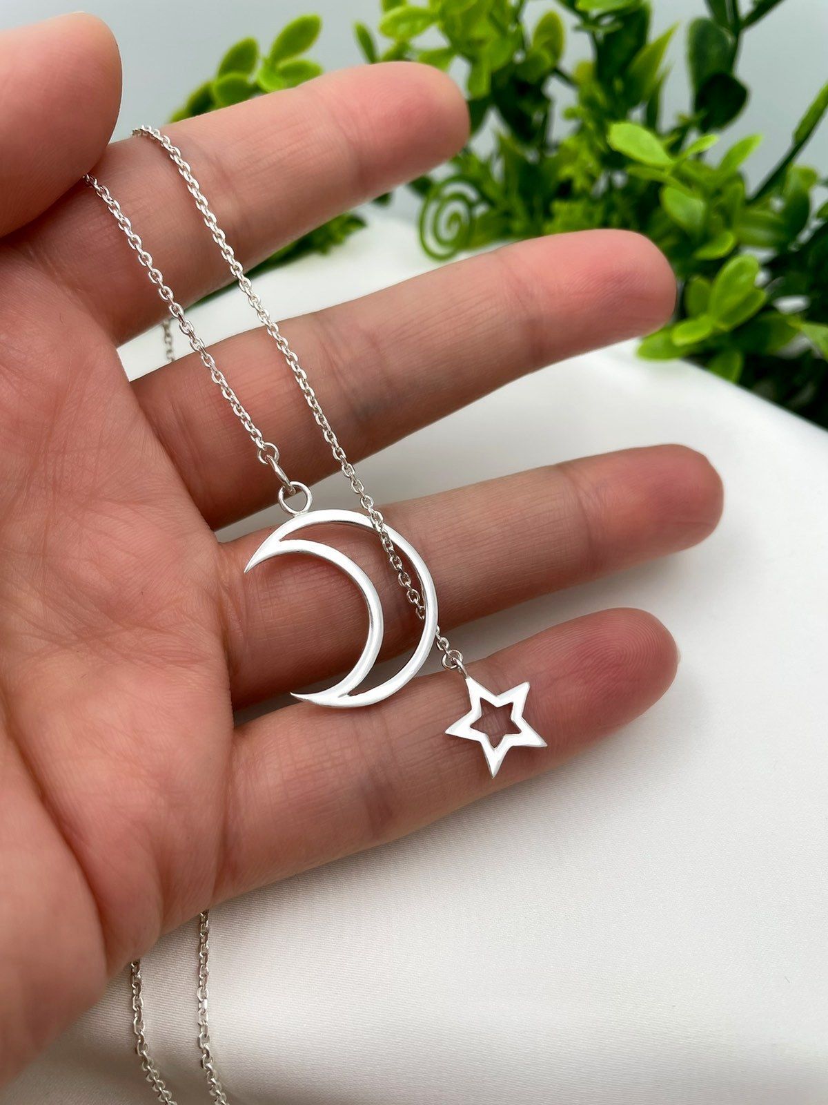 Срібне кольє Місяць з Зіркою 🌙✨