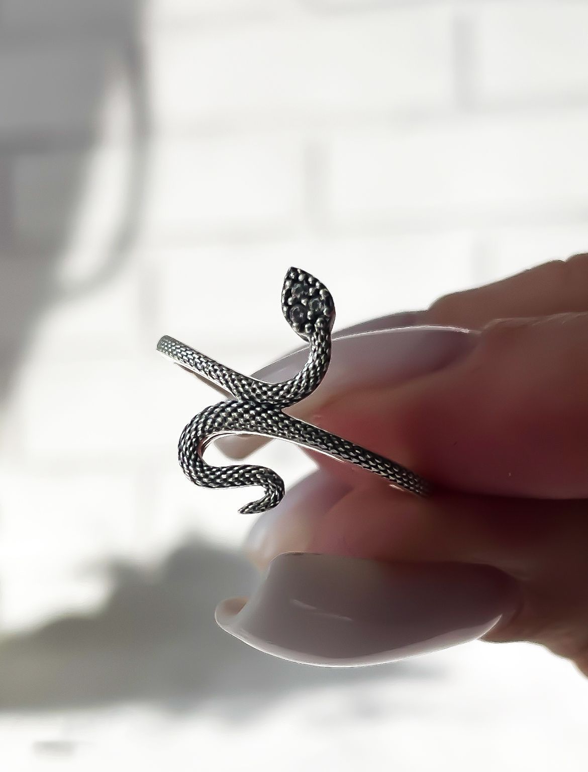 Срібна каблучка Змійка 🐍