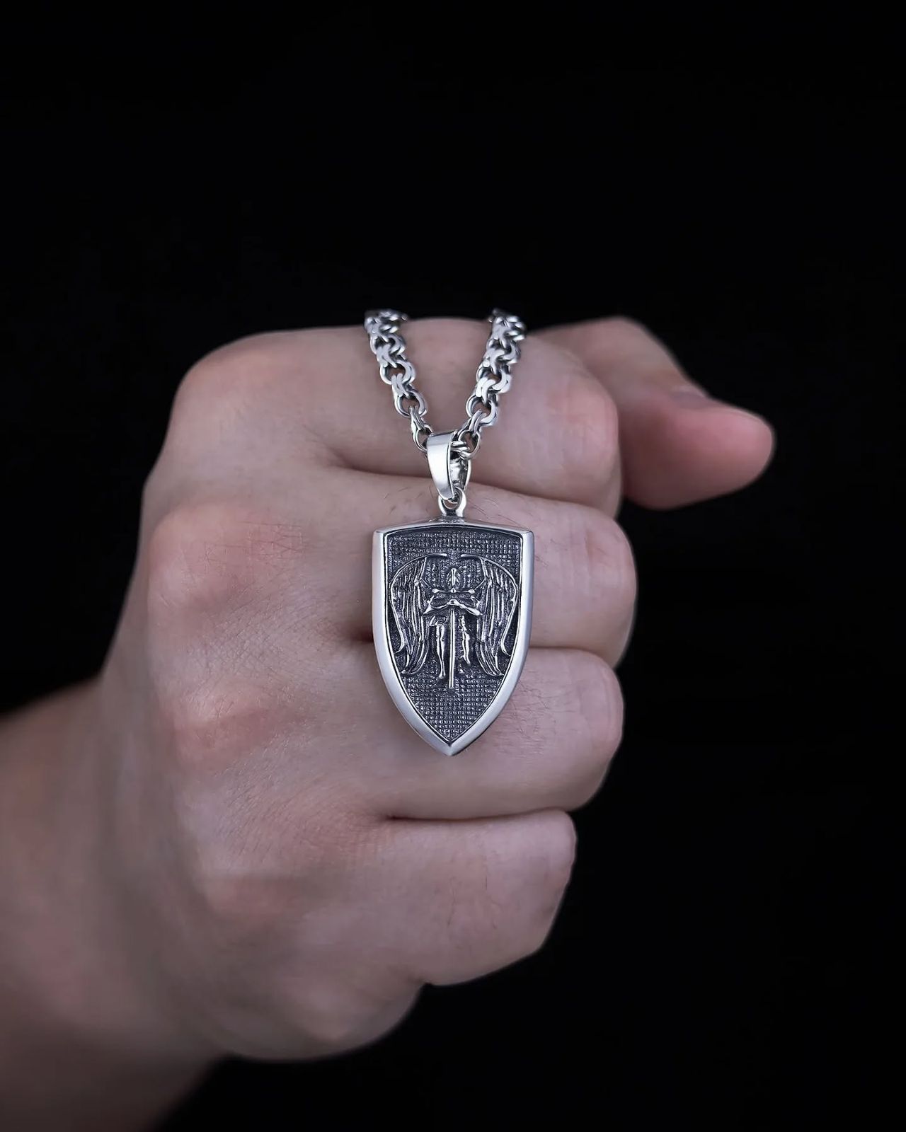 Срібний підвіс Архангел Михаїл