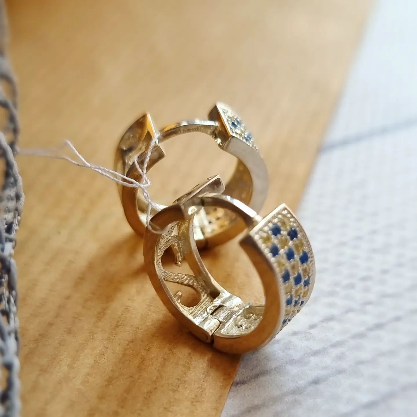 Срібний патріотичний набір з родієвим покриттям 💙💛